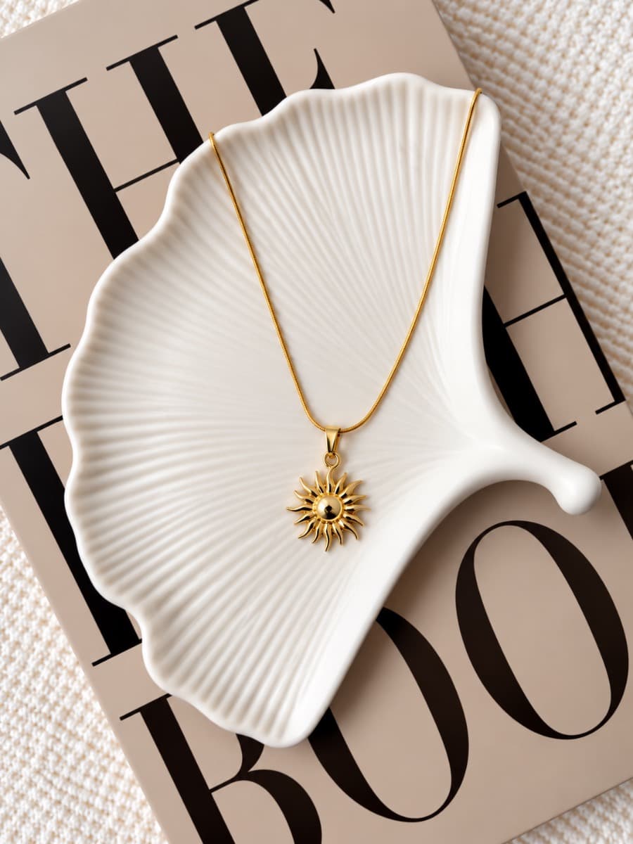 Golden Sun Pendant Necklace