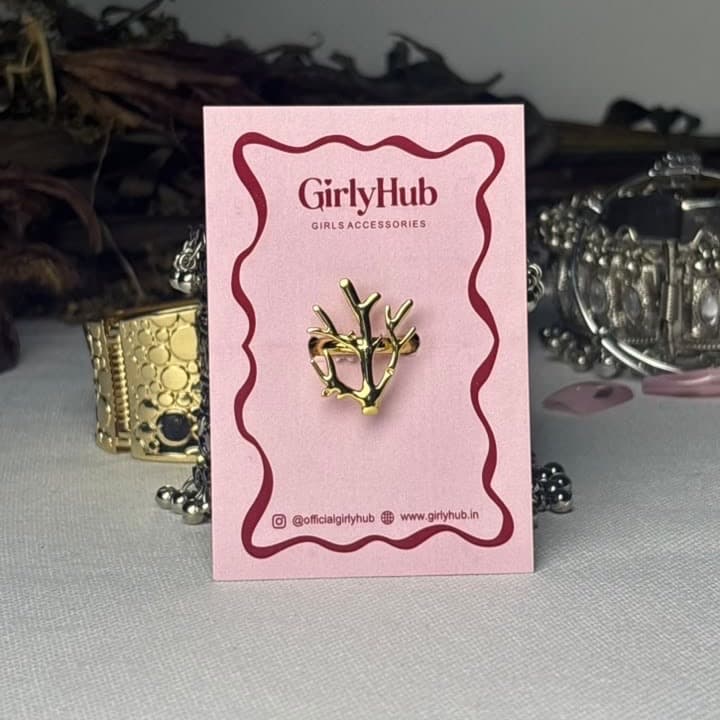 Gold-Tone Branch Design Anti-Tarnish Ring