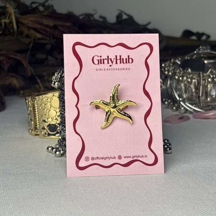 Gold-Tone Starfish Anti-Tarnish Ring for Women