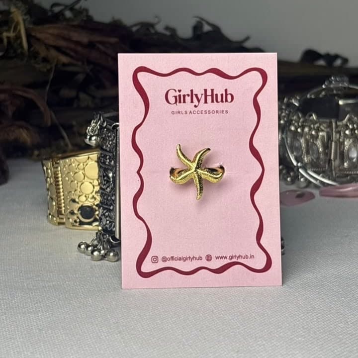 Gold-Tone Starfish Anti-Tarnish Statement Ring
