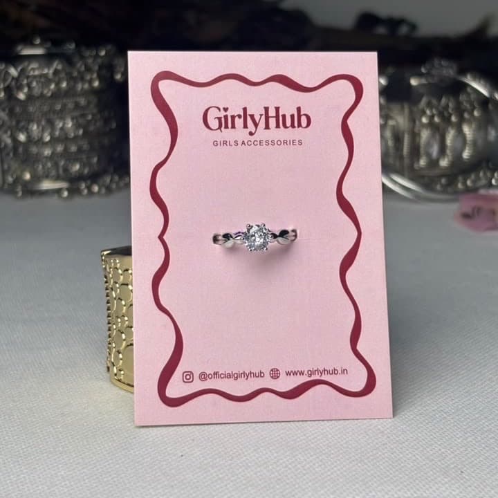 Silver-Tone Crystal Twist Band Ring